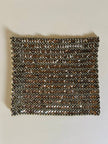 Top a fascia elasticizzato ricamato in paillettes e lurex oro