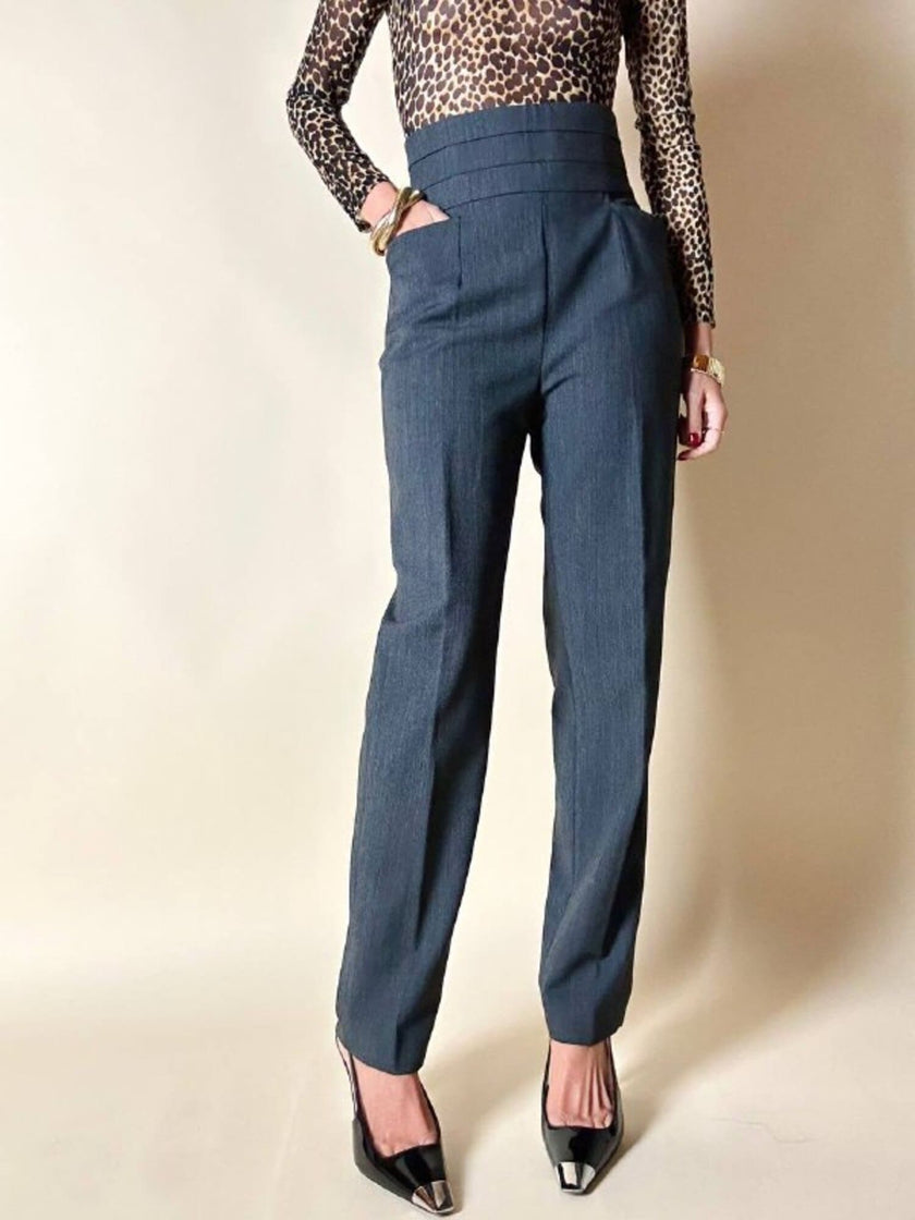 Pantalone a sigaretta con panciotto grigio antracite “D&G”