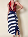 Longuette a righe bianche e blu con bottoni dorati “Yves Saint Laurent”