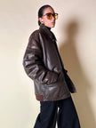 Giacca/bomber aviator in pelle testa di moro “Belfe & Belfe”