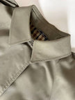 Vintage Aquascutum trench coat in khaki green gabardine with matching belt