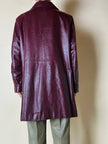 Giaccone svasato in pelle bordeaux “Allegra”