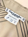 Abito Guy Laroche in crepe beige fantasia geometrica nera e azzurra