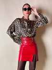 Camicia leopardata con bottoni dorati  “Nara Camicie”