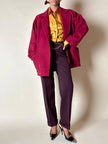 Camicia oversize in raso stropicciato color zafferano