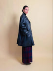 Giacca oversize in pelle nera