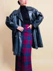Giacca oversize in pelle nera