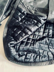 Giacca oversize in pelle nera