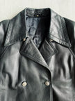 Giacca oversize in pelle nera