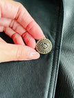 Giacca oversize in pelle nera