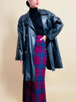 Giacca oversize in pelle nera