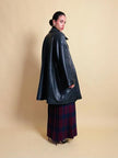 Giacca oversize in pelle nera