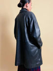 Giacca oversize in pelle nera