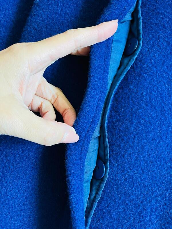 Giaccone in pura lana blu royal