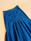 Gonna a vita alta in tela jeans blu