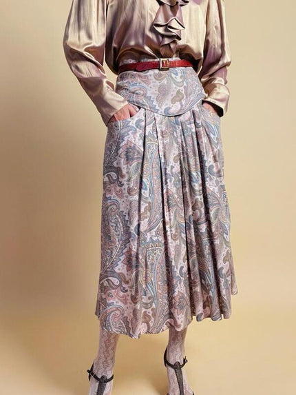 Gonna rosa fantasia paisley