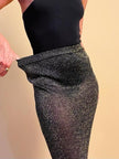Gonna sirena in lurex bronzo