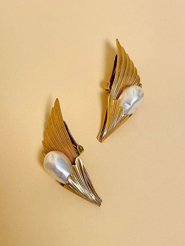 Maxi clip oro con perla