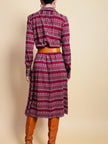 Midi dress in maglina di lana fantasia 