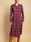 Midi dress in maglina di lana fantasia 