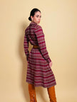 Midi dress in maglina di lana fantasia 