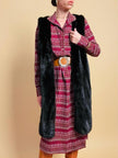 Midi dress in maglina di lana fantasia 
