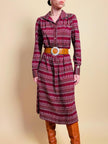Midi dress in maglina di lana fantasia 