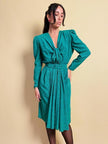 Midi dress verde in stampa tweed Pierre Balmain