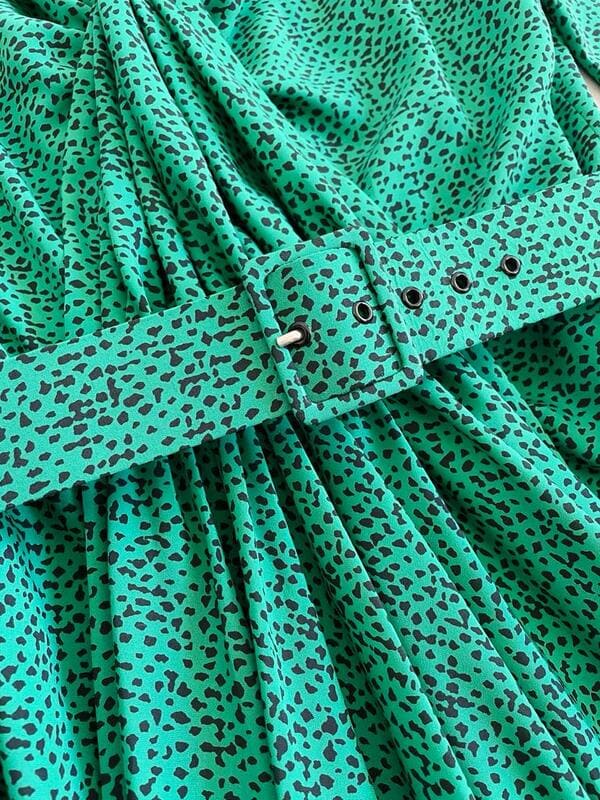 Midi dress verde in stampa tweed Pierre Balmain