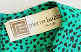 Midi dress verde in stampa tweed Pierre Balmain