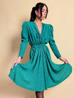 Midi dress verde in stampa tweed Pierre Balmain