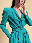 Midi dress verde in stampa tweed Pierre Balmain