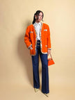 Orange blazer in panno Casentino