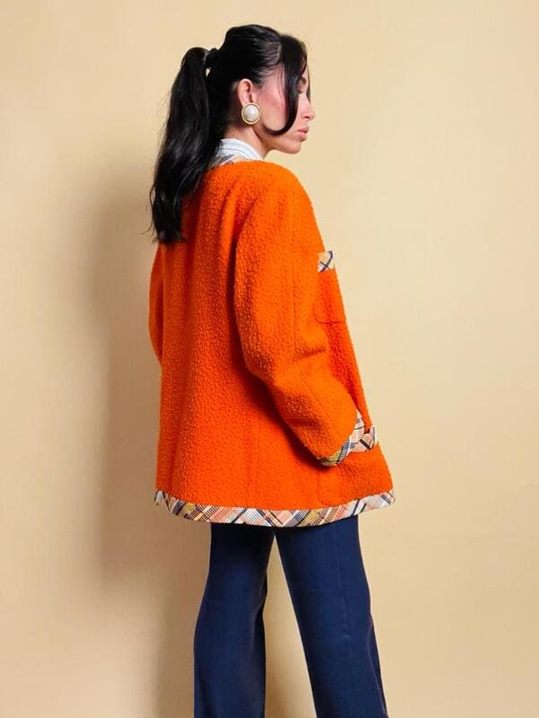Orange blazer in panno Casentino