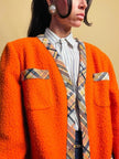 Orange blazer in panno Casentino