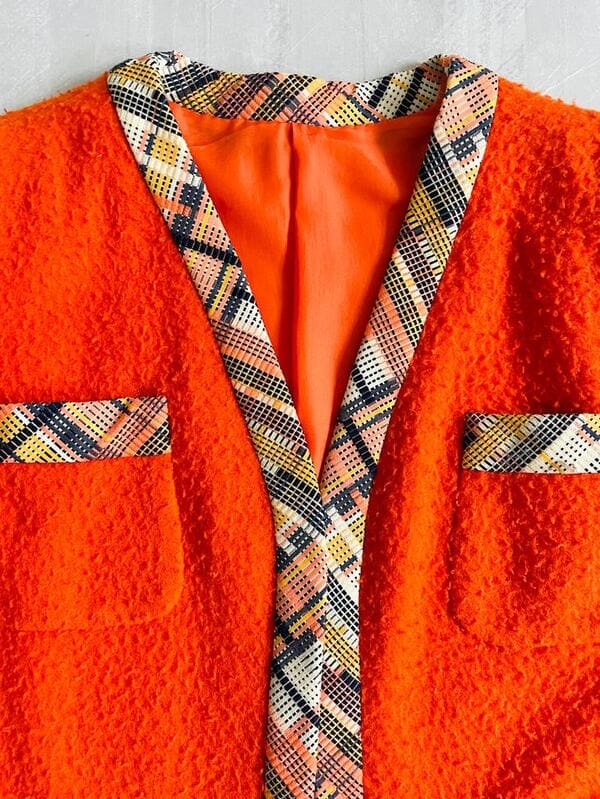 Orange blazer in panno Casentino