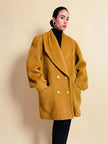 Senape coat in lana e mohair