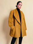 Senape coat in lana e mohair