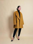 Senape coat in lana e mohair