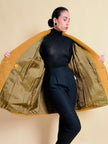Senape coat in lana e mohair