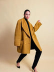 Senape coat in lana e mohair