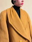 Senape coat in lana e mohair