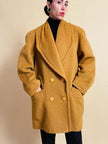 Senape coat in lana e mohair