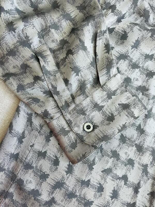 Camicia oversize in seta Jaquard silver