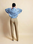 Camicia oversize in seta Jaquard silver