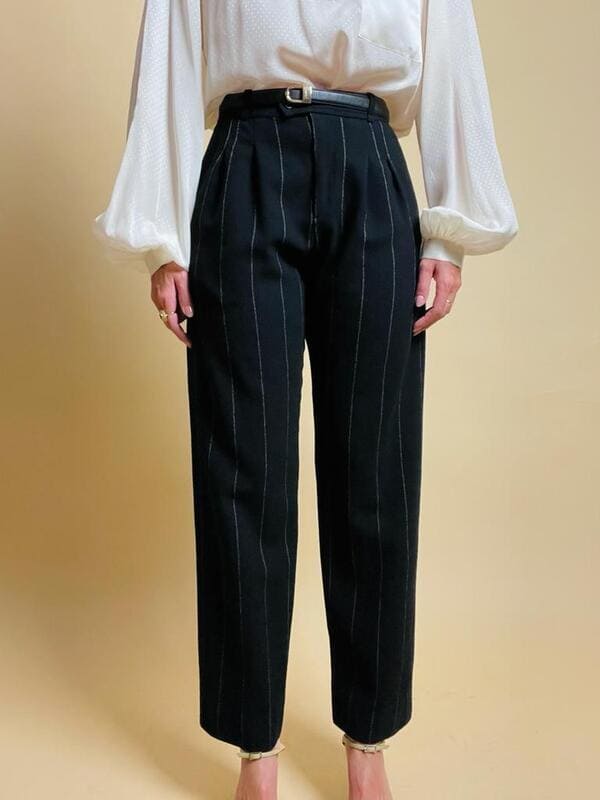 Pantalone gessato Yves Saint Laurent Rive Gauche