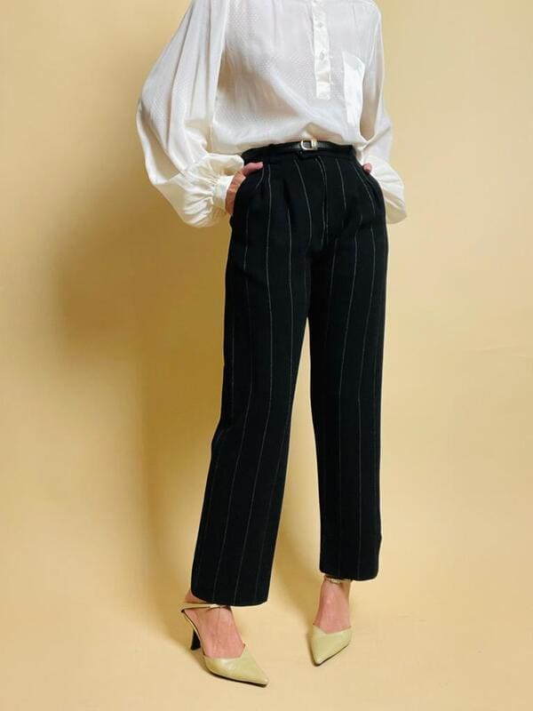 Pantalone gessato Yves Saint Laurent Rive Gauche