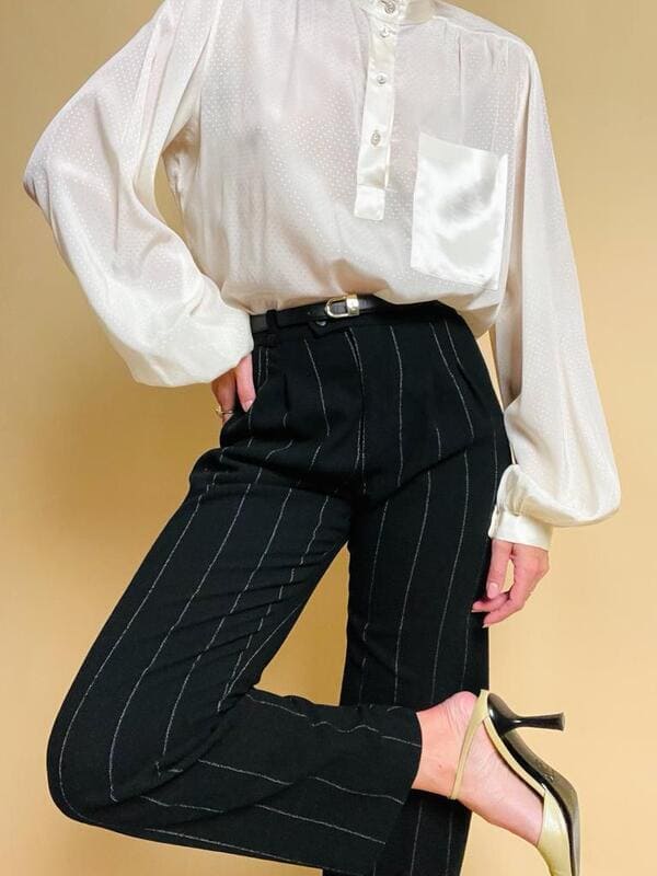Pantalone gessato Yves Saint Laurent Rive Gauche