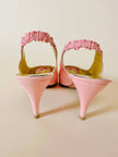 Slingback in pelle rosa con punta traforata “Valentino Garavani” by René Caovilla