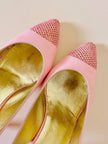 Slingback in pelle rosa con punta traforata “Valentino Garavani” by René Caovilla
